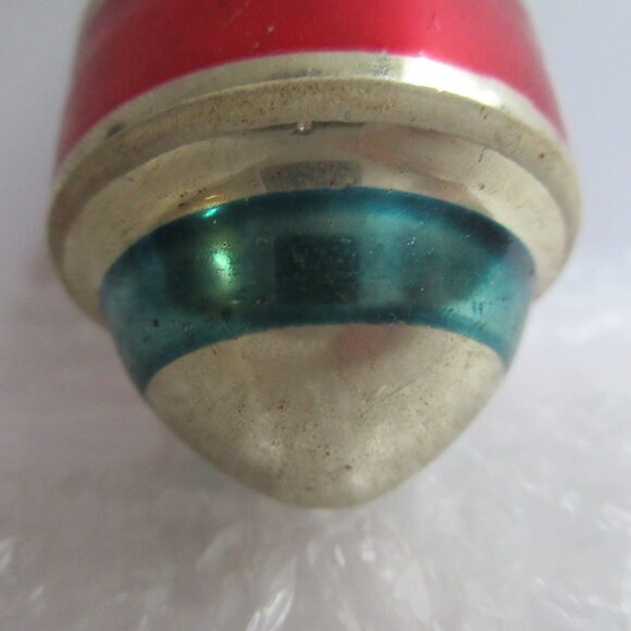 2 Shiny Brite Striped Glass Barrel Chirstmas Ornaments & 1 Fluted teardrop Vtg - Picture 8 of 16